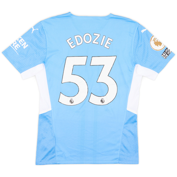 2021-22 Manchester City Match Issue Home Shirt Edozie #53