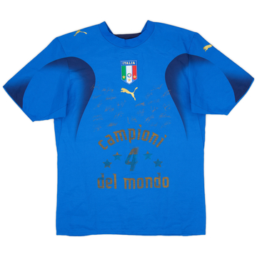 2006 Italy 'Campioni Del Mondo' 'Signed' Home Shirt - 7/10 - (S)