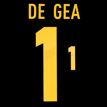 2012-14 Spain GK De Gea #1 Yellow Name Set