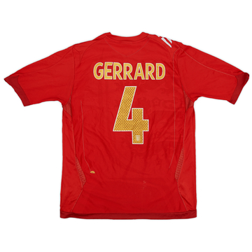 2006-08 England Away Shirt Gerrard #4 - 7/10 - (M)