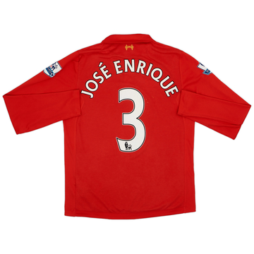 2012-13 Liverpool Home L/S Shirt Jose Enrique #3 - 6/10 - (L)