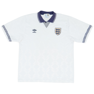 1990-92 England Home Shirt - 8/10 - (XL)