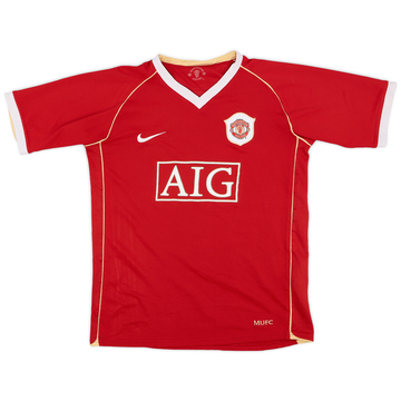 2006-07 Manchester United Home Shirt - 7/10 - (L.Boys)