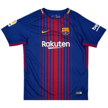 2017-18 Barcelona Home Shirt - 9/10 - (L.Boys)