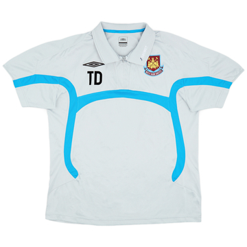 2009-10 West Ham Staff Issue Umbro 1/4 Zip Polo Shirt "TD" - 10/10 - (L)