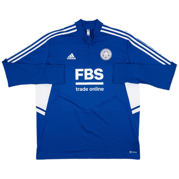 2022-23 Leicester adidas 1/4 Zip Training Top - 8/10 - (XXL)