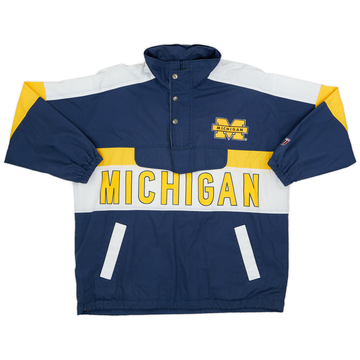 1990s Michigan Wolverines Twins Apparel 1/4 Zip Rain Jacket - 9/10 - (XL)