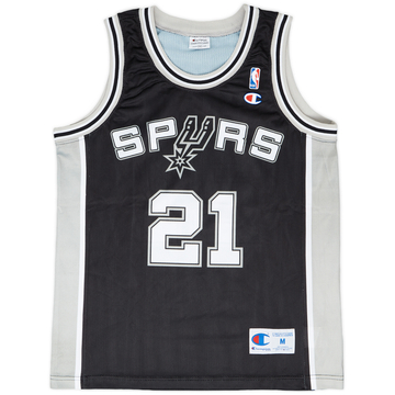 2002-10 San Antonio Spurs Duncan #21 Champion Away Jersey - 9/10 - (M)