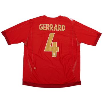 2006-08 England Away Shirt Gerrard #4 - 9/10 - (XXL)