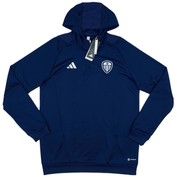 2023-24 Leeds United adidas 1/4 Zip Hooded Top