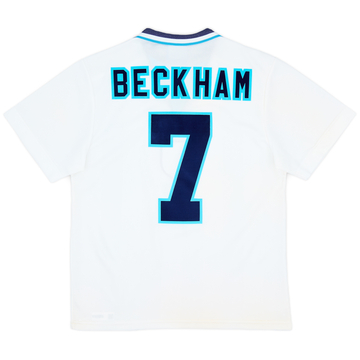 1995-97 England Home Shirt Beckham #7 - 8/10 - (M)