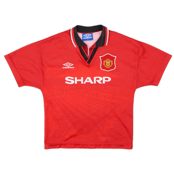 1994-96 Manchester United Home Shirt - 8/10 - (L.Boys)