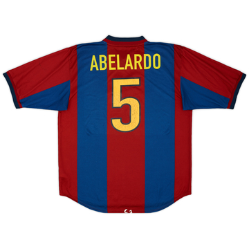1998-00 Barcelona Home Shirt Abelardo #5 - 9/10 - (L)