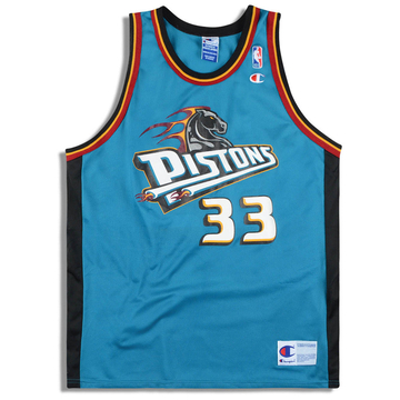 1996-00 Detroit Pistons Hill #33 Champion Jersey (Away) M