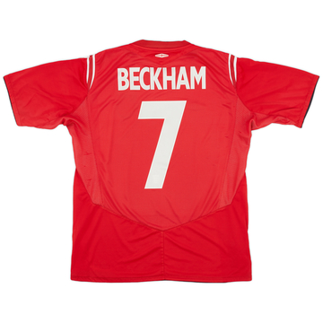 2004-06 England Away Shirt Beckham #7 - 6/10 - (L)
