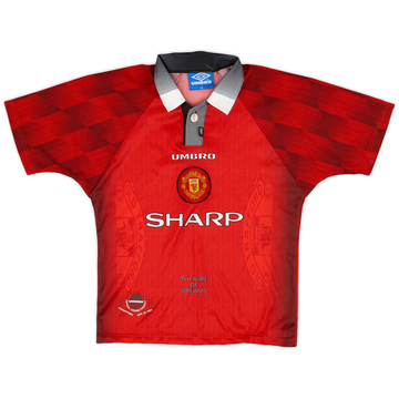 1996-98 Manchester United Home Shirt - 8/10 - (L.Boys)