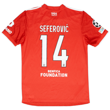 2021-22 Benfica Match Issue Champions League Home Shirt Seferovic #14