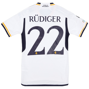 2023-24 Real Madrid Authentic Home CL Shirt Rudiger #22 (XS)