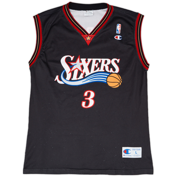 2000-06 Philadelphia 76ers Iverson #3 Champion Away Jersey - 8/10 - (L)