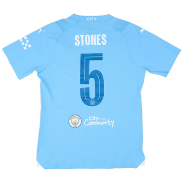 2023-24 Manchester City Match Issue FA Cup Final Home Shirt Stones #5