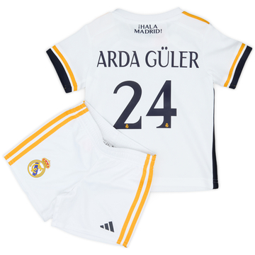 2023-24 Real Madrid Home Shirt & Shorts Kit Arda Guler #24 (12-18 Months)
