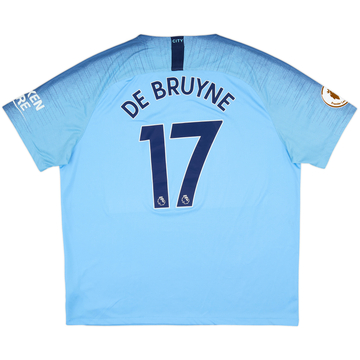 2018-19 Manchester City Home Shirt De Bruyne #17 - 5/10 - (XXL)