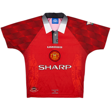 1996-98 Manchester United Home Shirt - 8/10 - (Y)