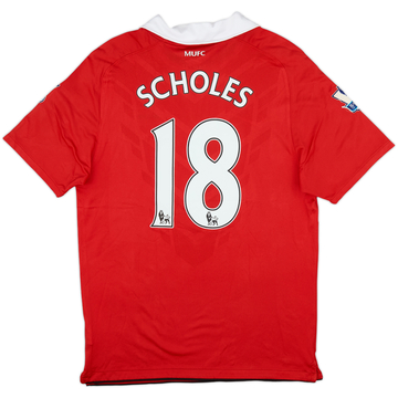 2010-11 Manchester United Home Shirt Scholes #18 - 6/10 - (M)