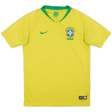 2018-19 Brazil Home Shirt - 5/10 - (L.Boys)