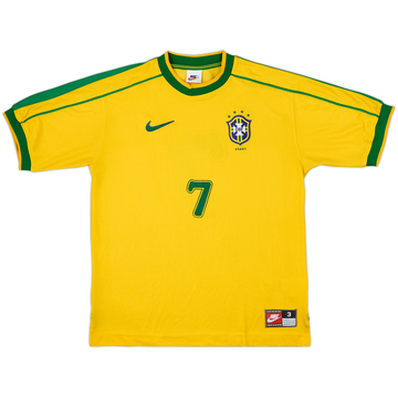 1998-00 Brazil Home Shirt #7 - 9/10 - (M)