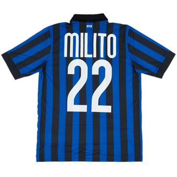 Camiseta de local del Inter Milan 2011-12 Milito #22 - 8/10 - (XL.Niños)