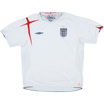 2005-07 England Home Shirt - 4/10 - (XL)