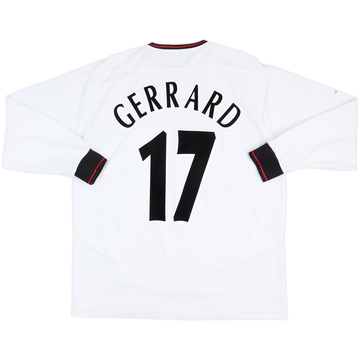 2003-04 Liverpool Camiseta de Visitante Manga Larga Gerrard #17 - 8/10 - (XL)