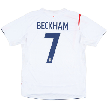 2005-07 England Home Shirt Beckham #7 - 6/10 - (L)