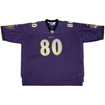 2002 Balitmore Ravens Stokley #80 Reebok On Field Home Jersey - 4/10 - (5XL)