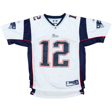 2007 New England Patriots Brady #12 Reebok On Field Away Jersey - 9/10 - (L.Boys)