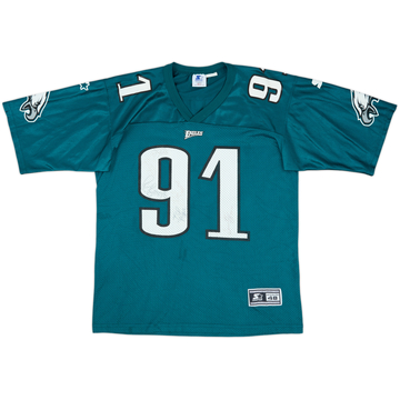 1996-97 Philadelphia Eagles Harmon #91 Starter Home Jersey - 8/10 - (L)