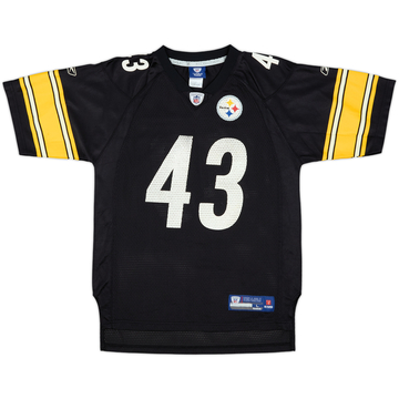 2008-11 Pittsburgh Steelers Polamalu #43 Reebok On Field Home Jersey - 8/10 - (L.Boys)