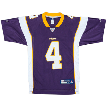2009-10 Minnesota Vikings Favre #4 Reebok On Field Home Jersey - 9/10 - (S)