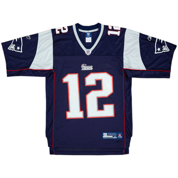 2008-11 New England Patriots Brady #12 Reebok On Field Home Jersey - 8/10 - (M)