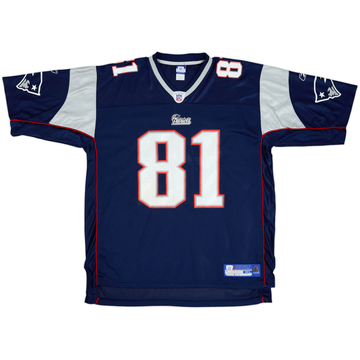 2005 New England Patriots B.Johnson #81 Reebok On Field Home Jersey - 9/10 - (XL)