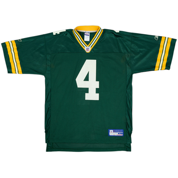 2002-04 Green Bay Packers Favre #4 Reebok On Field Home Jersey - 9/10 - (L)