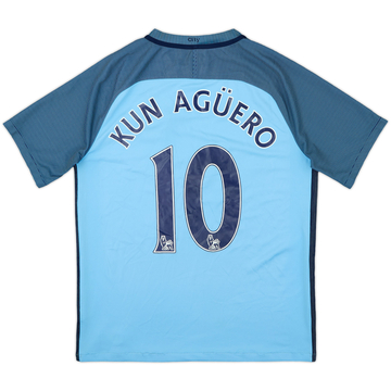 2016-17 Manchester City Home Shirt Kun Aguero #10 - 6/10 - (M)