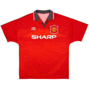 1994-96 Manchester United Home Shirt #9 - 7/10 - (L)