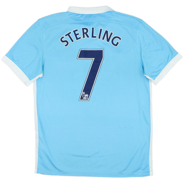 2015-16 Manchester City Home Shirt Sterling #7 - 9/10 - (M)
