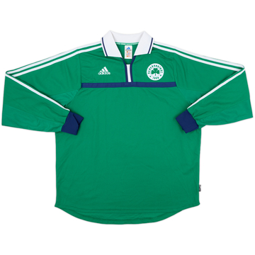 2000-01 Panathinaikos Player Issue Home L/S Shirt - 10/10 - (XL)