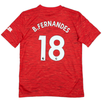 2020-21 Manchester United Home Shirt B.Fernandes #18 - 9/10 - (M.Boys)