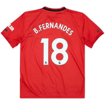 2019-20 Manchester United Home Shirt B.Fernandes #18 - 7/10 - (M.Boys)