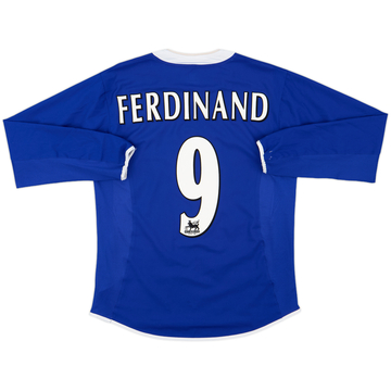 2003-04 Leicester Home L/S Shirt Ferdinand #9 - 8/10 - (M)