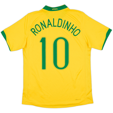 2006-08 Brazil Home Shirt Ronaldinho #10 - 8/10 - (M)